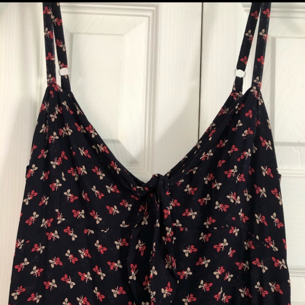 Reformation Navy and Red Floral Midi Dress - Picture 6 of 9